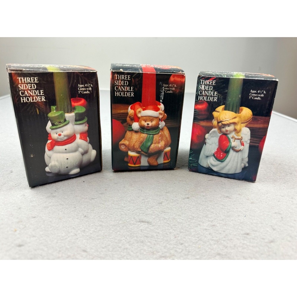 3 Vintage JSNY Dancing Candle Trio Christmas Candle Holder with 5" Candle NEW